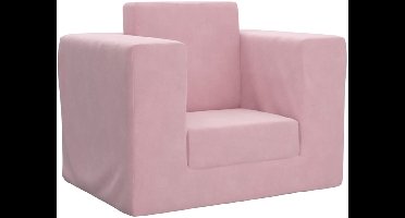 vidaXL - Kinderslaapbank - zacht - pluche - roze