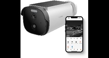 FlinQ Slimme Beveiligingscamera Sentinel - Oplaadbaar via USB & Zonne Energie - Buiten camera met zonnepaneel - Bewakingscamera voor buiten - 2K HD - Nachtzicht