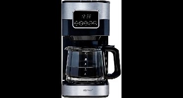 alpina Koffiezetapparaat Filterkoffie - Koffiemachine 1.5L/ 12 Kopjes Filter Koffie - Koffie Machine met Digitaal Display, Timer en Warmhoudplaat - Instelbare Koffie Sterkte - Zwart