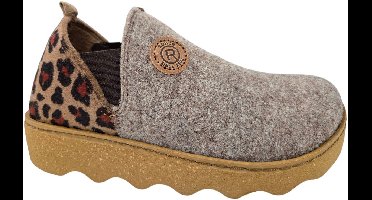 Rohde Beige Gesloten Dames Pantoffels Panterprint