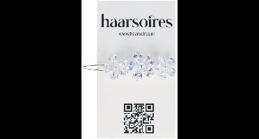 Haarsoires Haarspeld Haarclip 5cm - Bloemen Facet Steentjes - Zilver - Hair Clip - Decoratieve Haaraccessoire