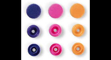 Prym Love Color drukknoppen kunststof 12,4mm oranje/fuchsia/paars 30 st. - Prym