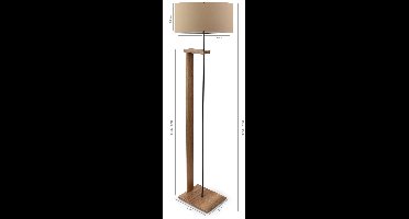 Asir - Houten Vloerlamp - Lichtbruin - 21 x 38 x 150 cm