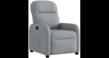 vidaXL - Fauteuil - verstelbaar - stof - lichtgrijs