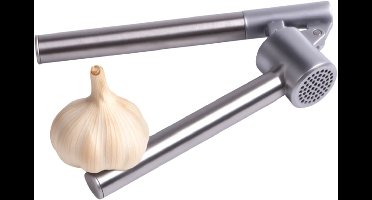 Cookinglife Knoflookpers - Gemberpers - Lookpers - Knoflookknijper - Garlic Press - Aluminium - Zilver - Vaatwasserbestendig - 16 cm