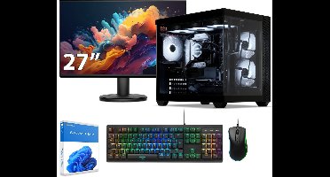 Sedatech Pakket Advanced Gaming PC Waterkoeling Aquarium • AMD Ryzen 5 9600X • Geforce RTX5070 • 32Gb DDR5 • 2Tb SSD M.2 • WiFi, USB C • BT • Windows 11 • Desktop computer • Monitor 27''