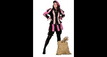 Piet Kostuum | Roze Gestreepte Piet Dames | Vrouw | Maat 44 | Sinterklaas | Verkleedkleding