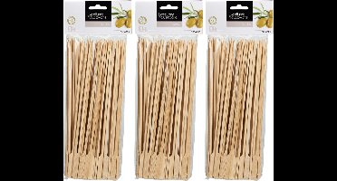 Excellent Houseware BBQ Sate/spiesjes prikkers - 150x - bamboe hout - 25 cm - spiezen - satestokjes