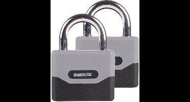 Stahlex Hangslot - 2x - chroom grijs - zinklegering - 95 mm - 4-cijferig cijferslot