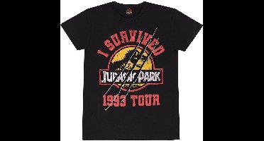 Jurassic Park - I Survived 1993 Tour T-Shirt Black-XL