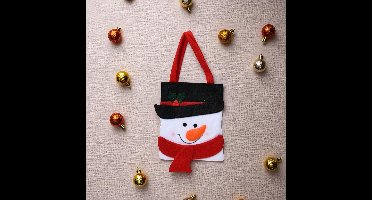 Cadeautasje voor Kerst met Sneeuwpop - Herbruikbaar en feestelijk