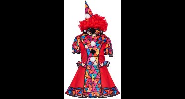 Rode Giechel Clown Jurk Meisje