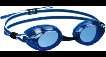 Blauw witte zwembril voor volwassenen