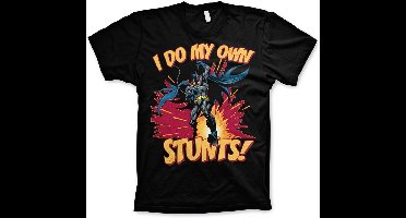 Batman I Do My Own Stunts Big Tall T-Shirt WB-1-BAT015-40-8 Black-4XL
