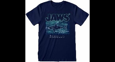 Jaws - Great White Info T-Shirt Navy-XXL