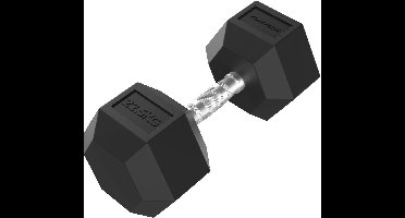 Tunturi Platinum Hexa Dumbbell - Rubber - 1x 22.5kg - Zwart