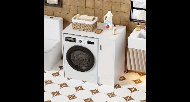 Opbergkast – Opbergsysteem – Opbergmeubel – Kast Met Wieltjes – Witte Houten Opbergkast – Compact 96x62x90 cm – Mobiel En Duurzaam