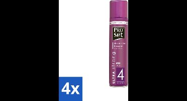 4 x Proset Haarspray Ultra Sterk 300 ml - Haarspray - 48 Uur Fixatie - Ultra Sterk - ProVitamine B5 - Langdurige Fixatie