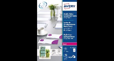 *correspondentiekaart Avery 210x99mm wit laser+