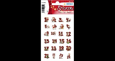 Herma Kerstmis Stickers Decor Adventskalendernummers Symbolen