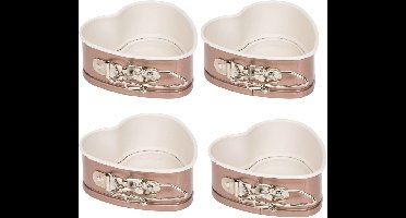 Patisse Springvorm - 4x - hart - anti-aanbak - taartvorm - 12 cm - klein hartje