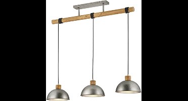 TRIO DELHI - Hanglamp - Nikkel antiek - excl. 3x E27 4,9 W - Plafondbevestiging - In hoogte verstelbaar