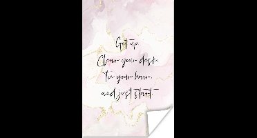 Poster Bureau - Student - Motivatie - Quotes - Marmer - 20x30 cm