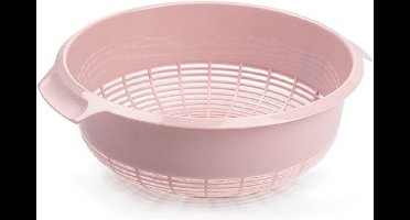 Forte PlasticsÂ keuken vergiet/zeef - kunststof -Â Dia 27 cm x Hoogte 10 cm - oud roze