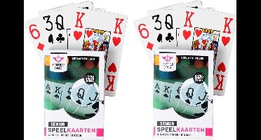 Longfield games Speelkaarten - 5x - kunststof - senior - klassiek - kaartspel