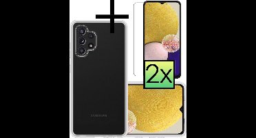 Hoesje - Met 2x Screenprotector - Geschikt voor Samsung Galaxy A13 4G - Sterk & Shockproof - Back Cover - Siliconen Case - Telefoon Hoes - Transparant