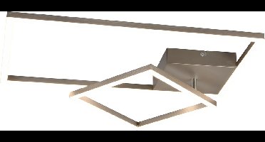 LED Plafondlamp - Plafondverlichting - Torna Paderno - 25W - Natuurlijk Wit 4000K - Dimbaar - Rechthoek - Mat Nikkel - Aluminium