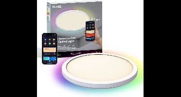 FlinQ Slimme LED Plafondlamp - Verlichting kinderkamer, slaapkamer, woonkamer - Plafond lamp verlichting - RGB Plafondlampen - Ceiling light - Plafoniere - RGB en Warm Wit Licht - Ø30cm