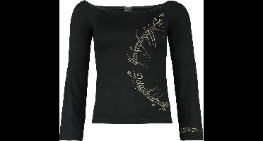 The Lord Of The Rings Ring Inscription Dames Shirt met lange mouwen - zwart - S