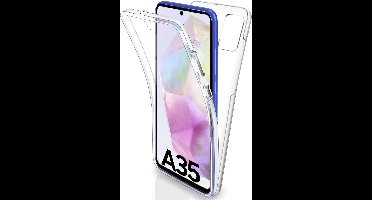 Ntech Hoesje Geschikt Voor Samsung Galaxy A35 hoesje 360° Full Protective Case Dual TPU Hoesje ( Voor en Achter) Transparant