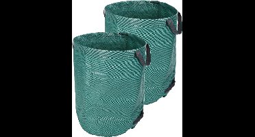 Progarden Tuinafvalzak - 2x - opvouwbaar - groot formaat - groen - 270 liter - bladeren opruimen
