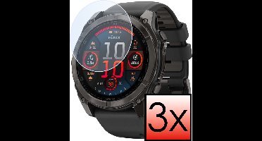 Screenprotector Geschikt voor Garmin Fenix 8 (43 mm) Screenprotector Tempered Glass Gehard Glas - 3 PACK