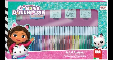 Multiprint Gabby's Poppenhuis kleurset met stempels 41-delig knutselset.