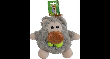 De Boon - Hondspeelgoed - Buidelbek Baviaan + 2 tennisballen - Kleur: Lichtgrijs - 23 cm