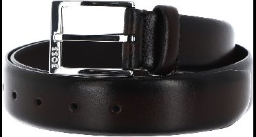 BOSS Leren Riem Elloy Sz35 Leather Belt W85 Dark Brown Donkerbruin
