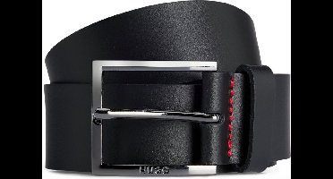 HUGO Leren Riem Geek Sz35 Leather Belt W110 Black Zwart