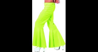 Wilbers & Wilbers - Hippie Kostuum - Groene Hippie Broek Bi-Stretch - Groen - Maat 60 - Carnavalskleding - Verkleedkleding