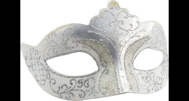 Masker venetie glitter zilver