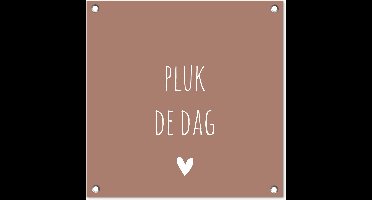 Tuinposters Quotes - Carpe diem - Pluk de dag - Spreuken - 50x50 cm - Tuindoek - Buitenposter