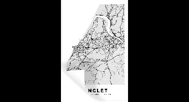 Muurstickers - Sticker Folie - Stadskaart – Frankrijk – Kaart – Anglet – Plattegrond - 20x30 cm - Plakfolie - Muurstickers Kinderkamer - Zelfklevend Behang - Zelfklevend behangpapier - Stickerfolie