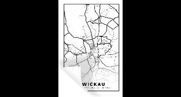 Muurstickers - Sticker Folie - Zwickau - Plattegrond - Kaart - Stadskaart - 20x30 cm - Plakfolie - Muurstickers Kinderkamer - Zelfklevend Behang - Zelfklevend behangpapier - Stickerfolie