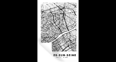 Muurstickers - Sticker Folie - Asnières-sur-Seine - Plattegrond - Frankrijk - Kaart - Stadskaart - 20x30 cm - Plakfolie - Muurstickers Kinderkamer - Zelfklevend Behang - Zelfklevend behangpapier - Stickerfolie