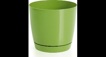 Plantenpot/bloempot kunststof rond glanzend kiwi groen dia 15.5 x hoogte 14 cm voor binnen/buiten