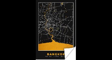 Poster Bangkok - Goud - Plattegrond - Stadskaart - Kaart - 20x30 cm