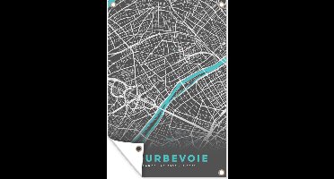 Tuindecoratie Courbevoie – Plattegrond – Frankrijk – Kaart – Stadskaart - 40x60 cm - Tuinposter - Tuindoek