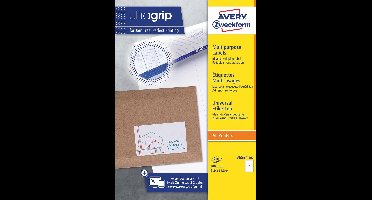 Avery Zweckform 3655-2, Universele etiketten, Ultragrip, wit, 200 vel, 2 per vel, ft 210 x 148 mm 5 stuks